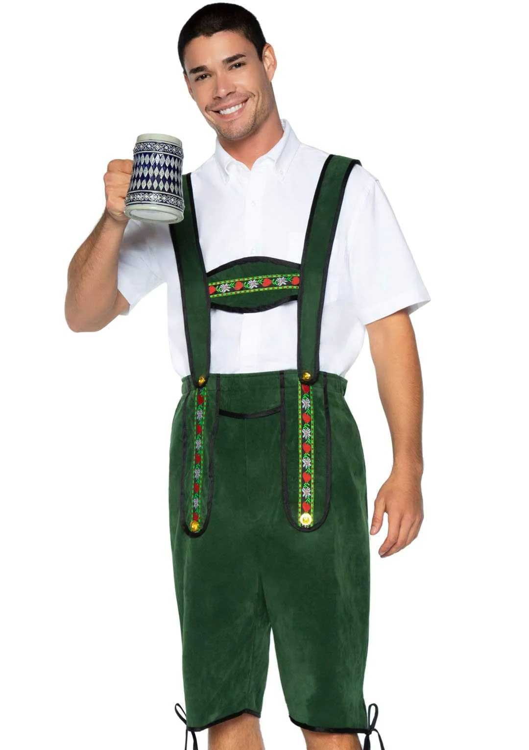 Men's Beerfest Lederhosen Oktoberfest Costume - X-Large - Green LA-86929GRNXL