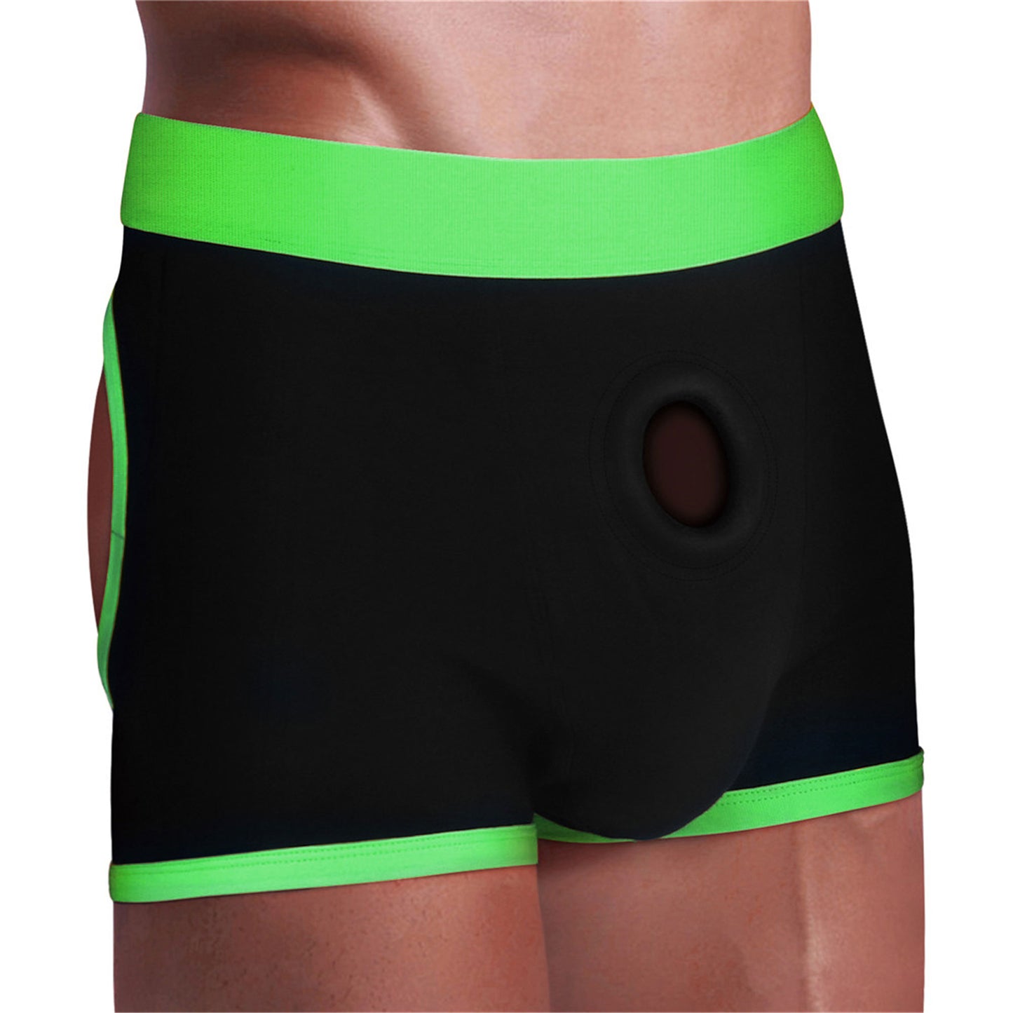 Get Lucky Strap on Boxer Shorts - Xsmall-Small - Green/black TMN-GL-4998