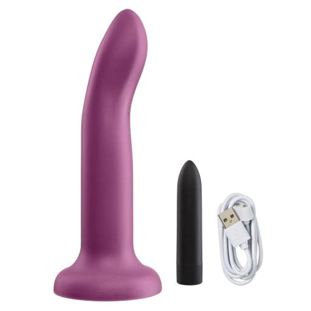 Ergo Super Flexi II Dong Soft and Flexible Liquid Silicone With Vibrator - Plum WTC964