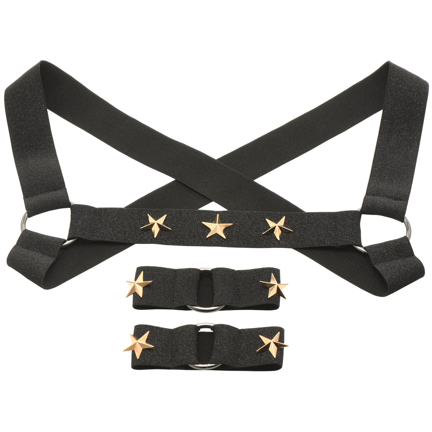Star Boy Male Chest Harness With Arm Bands - Large/xlarge - Black MS-AH332-LXL