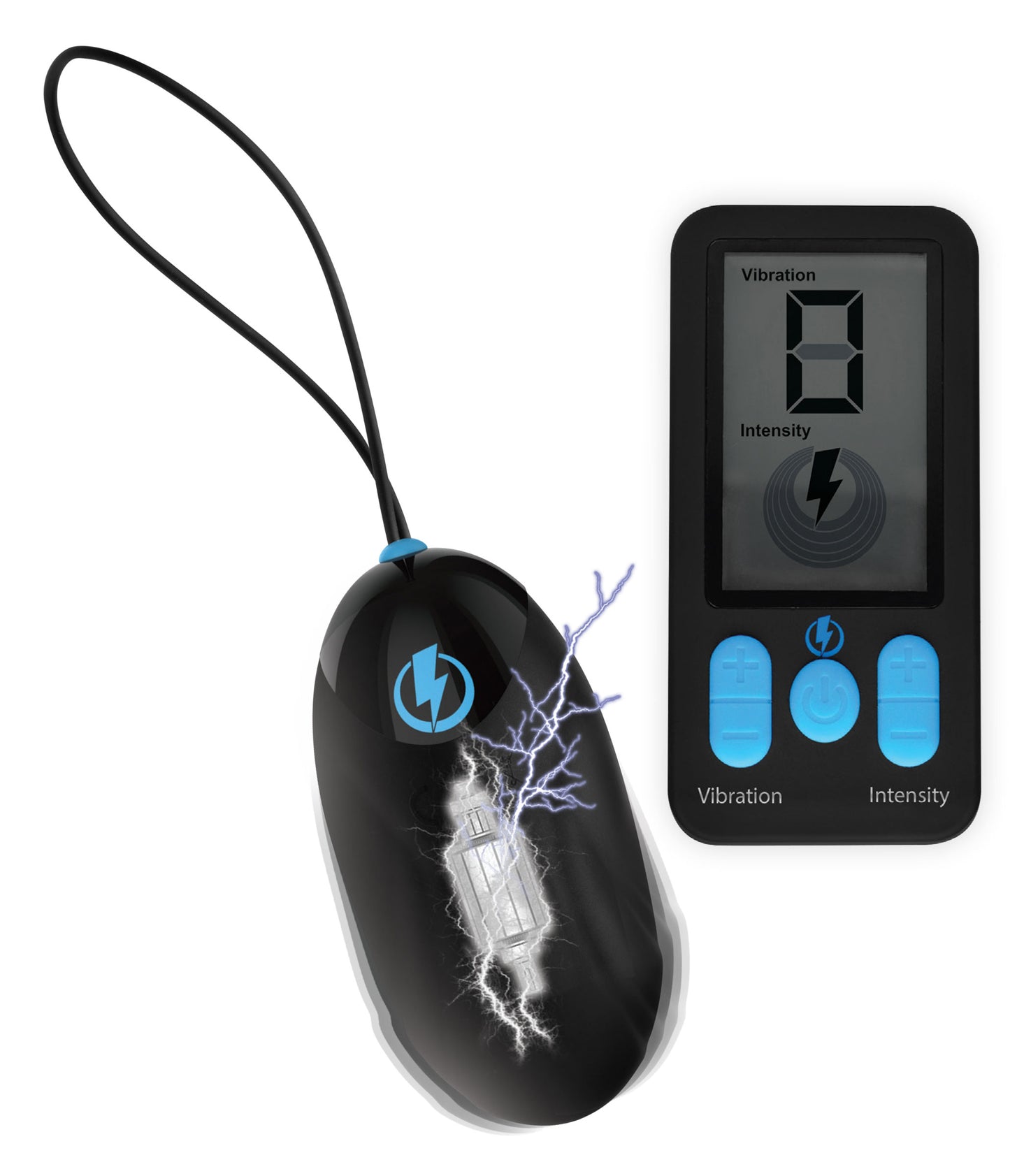 E-Stim Pro Silicone Vibrating Egg With Remote Control - Black ZE-AG662
