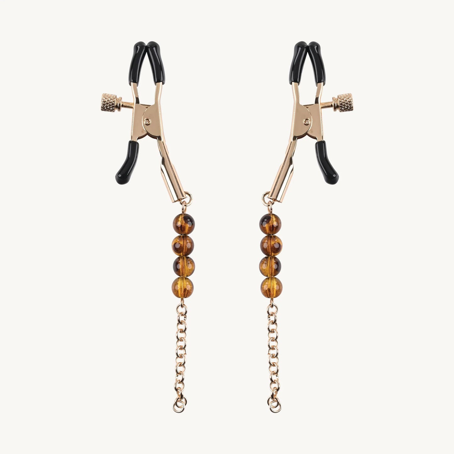 Sincerely Amber Beaded Nipple Clamp SS52105