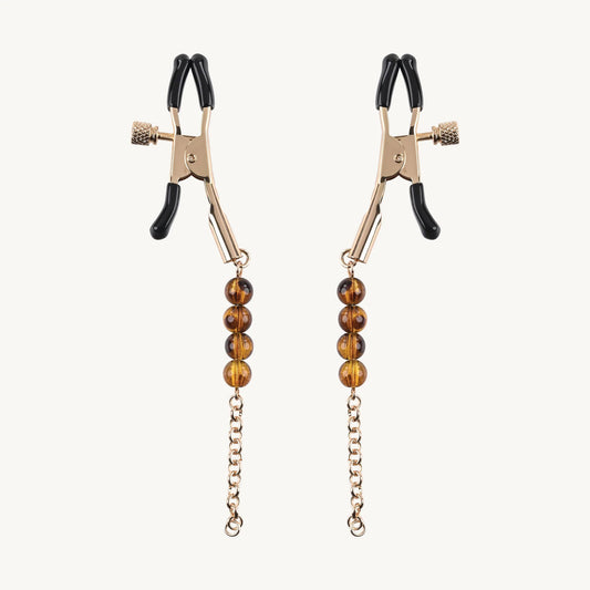 Sincerely Amber Beaded Nipple Clamp SS52105